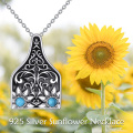 wholesale 925 Sterling Silver with Turquoise Stone Western Style Bohemian Pendant Necklace for Women-0-2