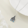 wholesale 925 Sterling Silver with Turquoise Stone Western Style Bohemian Pendant Necklace for Women-0-4