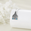 wholesale 925 Sterling Silver with Turquoise Stone Western Style Bohemian Pendant Necklace for Women-0-5