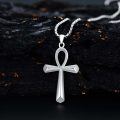 wholesale 925 Sterling Silver Egyptian Ankh Pendant with 3mm  Cable Chain - Mens Womens Boys Girls Religious s-0-4