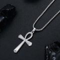 wholesale 925 Sterling Silver Egyptian Ankh Pendant with 3mm  Cable Chain - Mens Womens Boys Girls Religious s-0-5