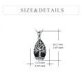 wholesale 925 Sterling Silver Black Tourmaline & Tree of Life Pendant Necklace-0-1