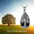 wholesale 925 Sterling Silver Black Tourmaline & Tree of Life Pendant Necklace-0-2