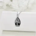 wholesale 925 Sterling Silver Black Tourmaline & Tree of Life Pendant Necklace-0-3