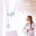 wholesale 14K Gold Opal Heartbeat Stethoscope Necklace for Nurses-0-7