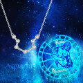 wholesale 925 Sterling Silver Austrian Crystals Zodiac Sign Pendant Necklaces Gifts for Her (Aries)-0-2