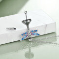 wholesale 925 Sterling Silver Blue Enamel Dragonfly Cremation Jewelry Keepsake Pendant Necklace-0-5