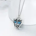 wholesale 925 Sterling Silver Blue Austrian Crystal Butterfly Cremation Urn Pendant Necklace with Funnel and Fill Tool-0-4
