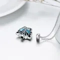 wholesale 925 Sterling Silver Blue Austrian Crystal Butterfly Cremation Urn Pendant Necklace with Funnel and Fill Tool-0-5
