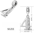 wholesale 925 Sterling Silver Lucky Number 1-9 Charm Dangle Beads Jewelry for Women Girl's Bracelets Necklaces-0-2
