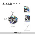 wholesale Metal Abalone Shell Urn Necklace  Cremation Jewelry for Ashes Moon Star Memorial Keepsake-0-1