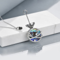wholesale Metal Abalone Shell Urn Necklace  Cremation Jewelry for Ashes Moon Star Memorial Keepsake-0-5