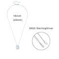 wholesale 925 Sterling Silver Opal Crescent & Star Pendant Necklace Minimalist s for Women-0-1