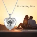 wholesale 925 Sterling Silver Heart Rose Pendant Necklace for Women-0-3
