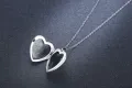 wholesale 925 Sterling Silver Heart Rose Pendant Necklace for Women-0-5