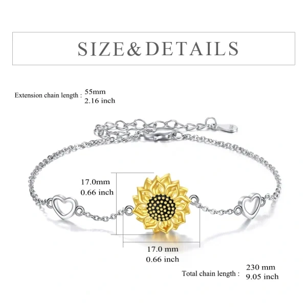 Sterling Silver Sunflower Urn Bracelet-1