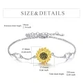 wholesale 925 Sterling Silver Sunflower Urn Bracelet with Heart Charms for Ashes Cremation Jewelry Keepsakes-0-1