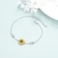 wholesale 925 Sterling Silver Sunflower Urn Bracelet with Heart Charms for Ashes Cremation Jewelry Keepsakes-0-4
