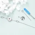 wholesale 925 Sterling Silver Sunflower Urn Bracelet with Heart Charms for Ashes Cremation Jewelry Keepsakes-0-5
