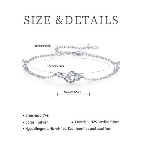 Sterling Silver Musical Note Chain Bracelet-1