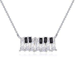 Sterling Silver Music Piano Pendant Necklace-0