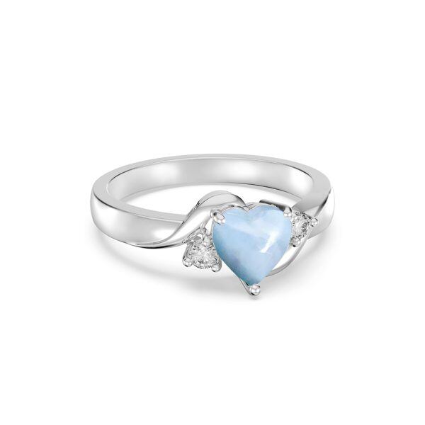 Sterling Silver Blue Larimar Promise Ring-1