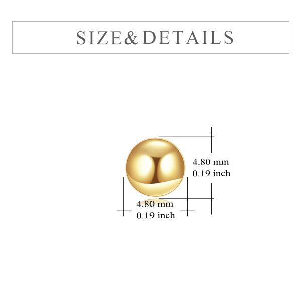 14K Gold Ball Stud Earrings-1