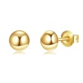 wholesale 18K Golden Solid 18K Gold Ball Stud Earrings - Small Round Ear Pins for Women (5 mm)-0-13