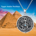 wholesale 925 Sterling Silver Blue Stone Ankh Eye of Horus Pendant Necklaces for Men Egyptian s-0-3