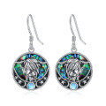 wholesale 925 Sterling Silver Abalone Shell Unicorn Moonstone Drop Earrings for Women-0-0