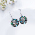 wholesale 925 Sterling Silver Abalone Shell Unicorn Moonstone Drop Earrings for Women-0-4