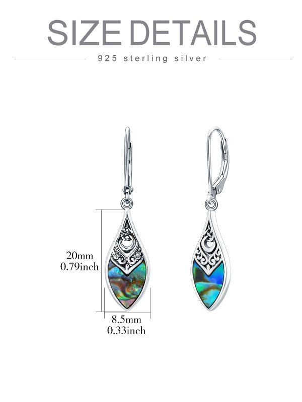 Sterling Silver Boho Filigree Irish Celtic Dangle Drop Earrings With Abalone Shell-1