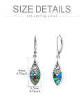 wholesale 925 Sterling Silver Abalone Shell Leverback French Wire Bohemian Drop Earrings-0-1