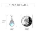 wholesale 925 Sterling Silver Tear Drop Moonstone & Turquoise Cremation Jewelry Urn Pendant Necklace-0-1