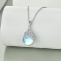 wholesale 925 Sterling Silver Tear Drop Moonstone & Turquoise Cremation Jewelry Urn Pendant Necklace-0-4