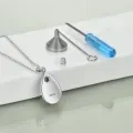 wholesale 925 Sterling Silver Tear Drop Moonstone & Turquoise Cremation Jewelry Urn Pendant Necklace-0-5