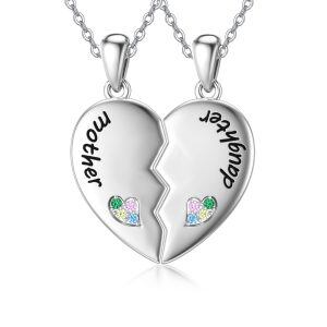 Sterling Silver Mother Daughter Necklace For 2 SET-0