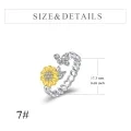 wholesale 925 Sterling Silver Sunflower & Bee Honeycomb Ring for Women and Girls - Adjustable Size  Set-0-1