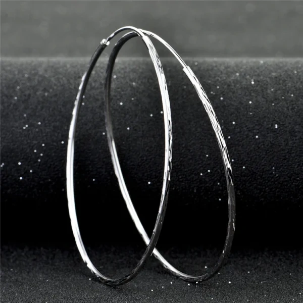 Sterling Silver 40MM Circle Endless Hoop Earrings-2