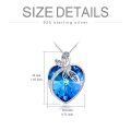 wholesale 925 Sterling Silver Blue Heart Shaped Crystal Dragonfly Pendant Necklace-0-1