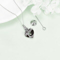 wholesale 925 Sterling Silver Tree of Life Black Onyx Heart Keepsake Pendant Necklace for Women's Memorial Jewelry-0-6