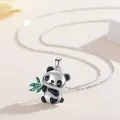 wholesale 925 Sterling Silver Green Crystal Panda Charm Necklace Animal s for Her-0-4