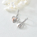 wholesale 925 Sterling Silver Heart-Shaped Unicorns with Rose Gold Accents and Cubic Zirconia Studs for Kids-0-5