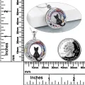 wholesale 925 Sterling Silver Crystal Cat Necklace with Rainbow Celtic Moon Pendant - Irish Jewelry-0-1