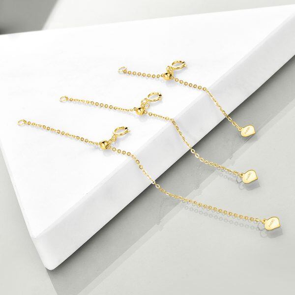 14K Real Gold 4" Necklace Bracelet Extender Chain-5