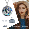 wholesale 925 Sterling Silver Abalone Shell Celtic Knot Round Pendant Necklace for Women Mothers Day Gifts-0-2