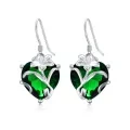 wholesale 925 Sterling Silver Pink Crystal Heart Rose Dangle Earrings for Women Gift Ideas-0-13