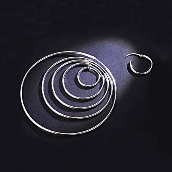 Sterling Silver 40MM Circle Hoop Earrings -4