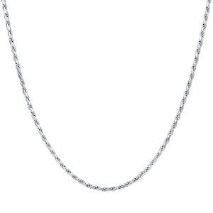 Sterling Silver 2mm & 24Inches Rope Chain Necklace-0