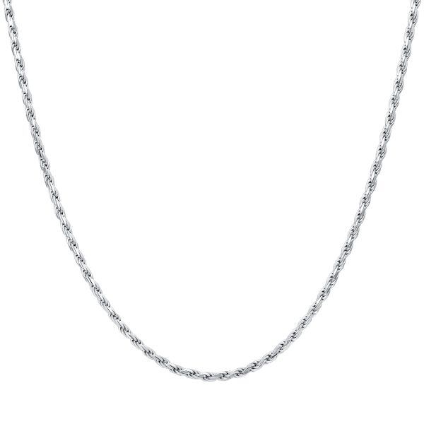 Sterling Silver 2mm & 24Inches Rope Chain Necklace-0